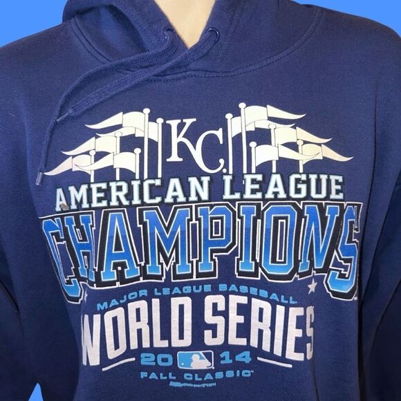 Stitches Kansas City Royals Hoodie Blue MLB Playoffs Hoodie Size Large - Picture 8 of 8